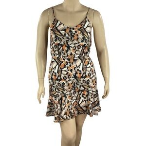 KOKO + MASON Abstract Butterfly Print Mini Dress Multicolor Size Large